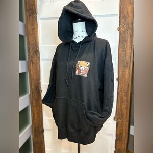 SCW Black Hoodie – Red Panda Graphic Pullover Sweatshirt (Size L)